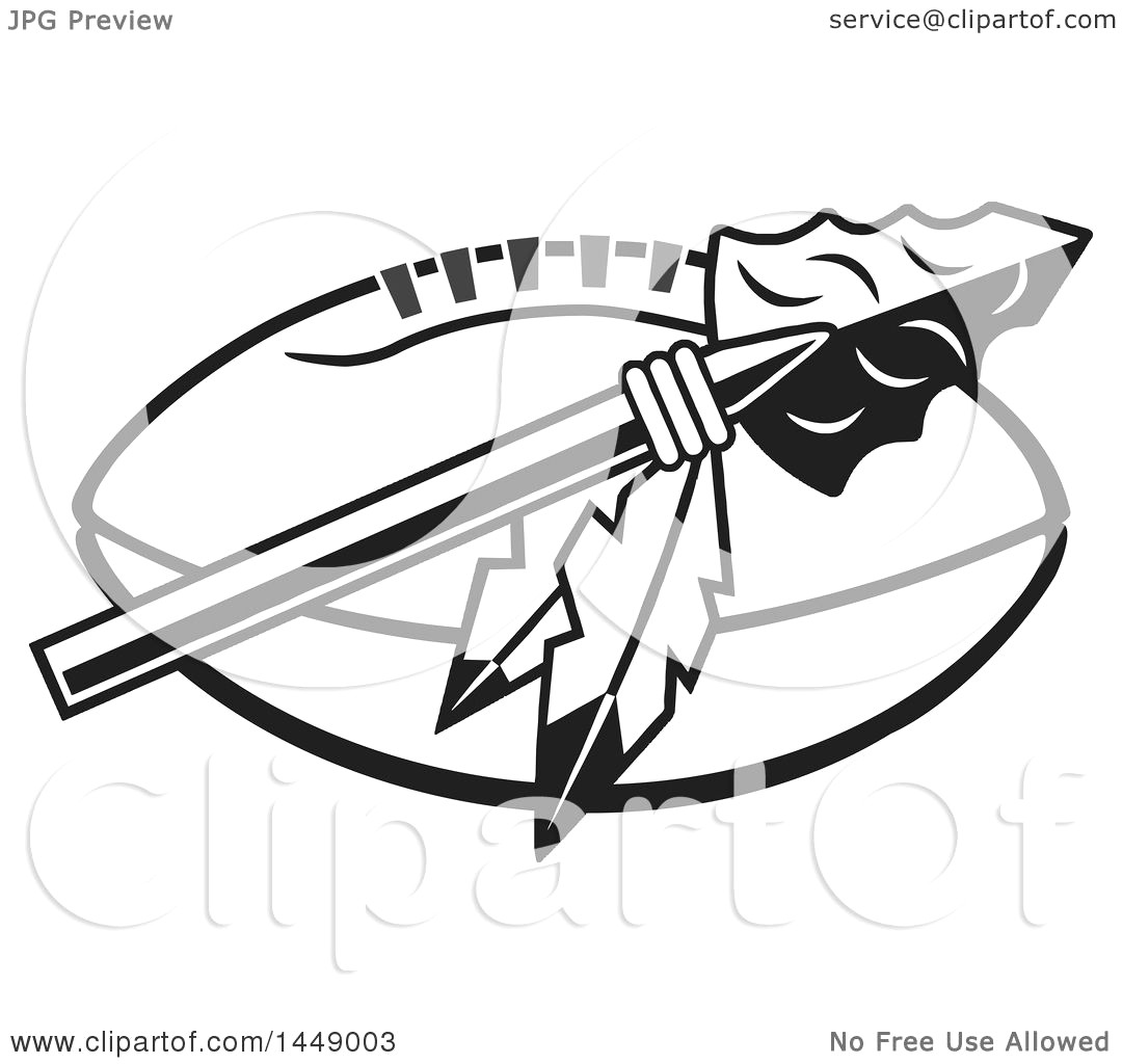 1080x1024 Clipart Of A Black And White Arrowhead With Feathers Over An