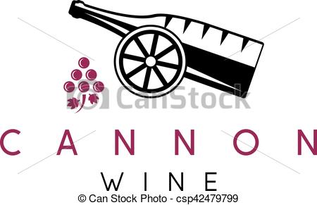 450x291 Abstract Icon Vector Design Template Of Wine Bottles And Cannon.