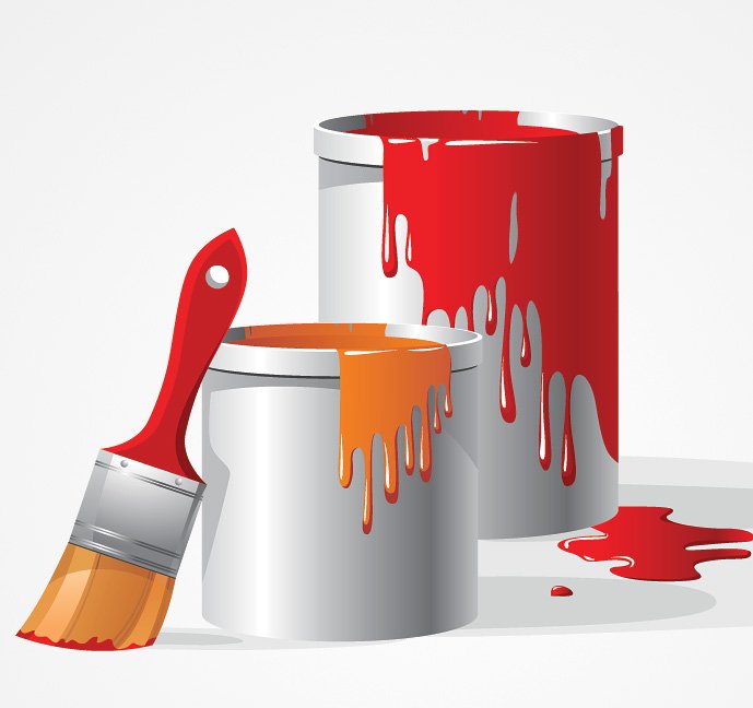 689x648 Free Paint Bucket Amp Brush Vector Clip Art (Free) Psd Files
