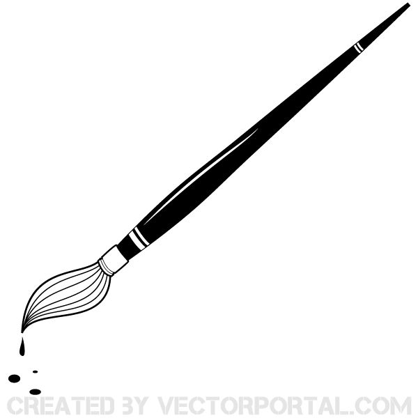 600x600 Paint Brush Vector Image Design Free Vector