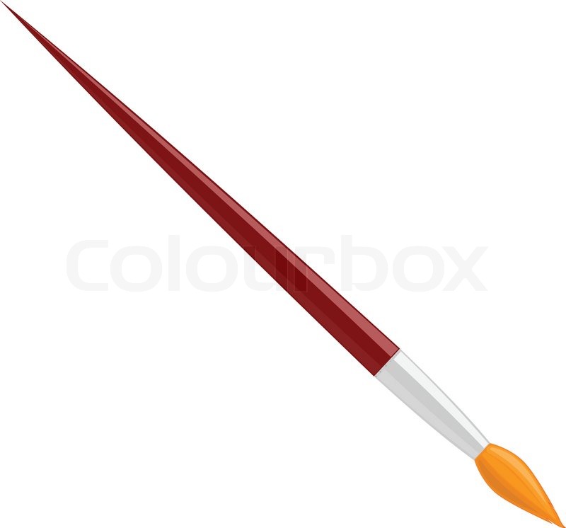800x746 Art Brush With Red Handle Stock Vector Colourbox