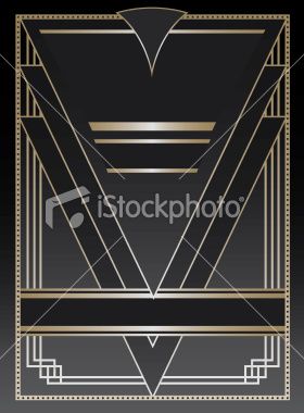 280x380 Art Deco Inspired Background Design With Frame And Banner Elements