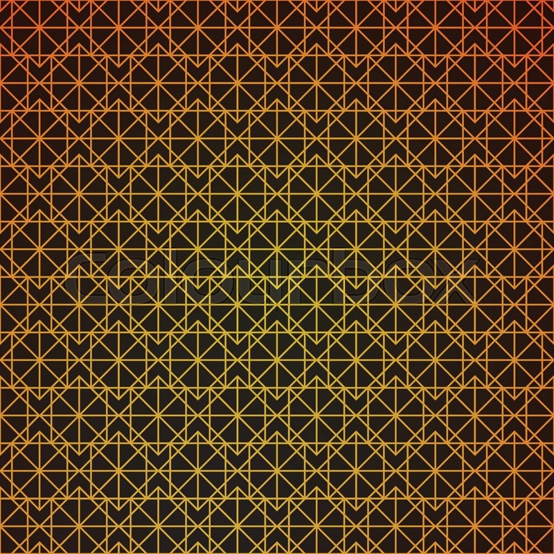 800x800 Gold Geometric Retro Abstract Seamless Cube Pattern With Rhombuses