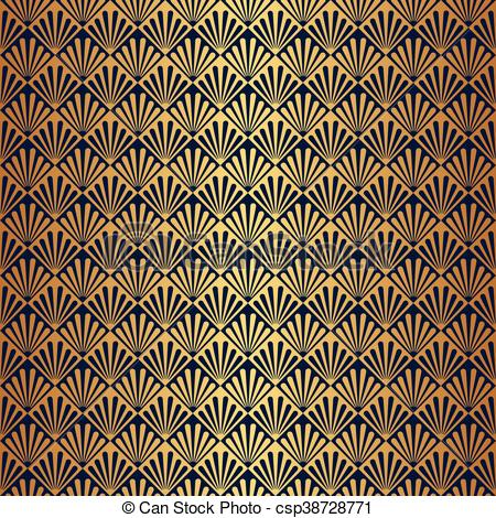 450x470 Seamless Gold Art Deco Pattern Background.