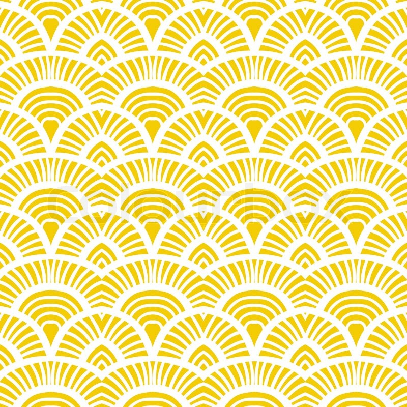 800x800 Vintage Hand Drawn Art Deco Pattern With Scale Motifs. Vector