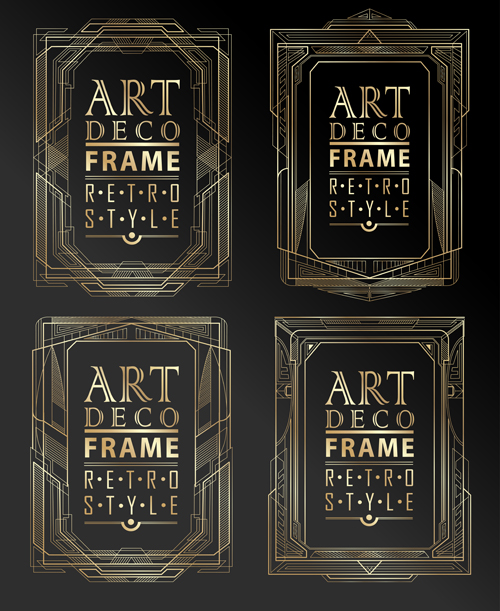 500x611 Retro Styles Art Deco Frames Vector Material 02 Free Download