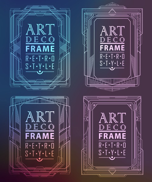 499x597 Retro Styles Art Deco Frames Vector Material 03 Free Vectors