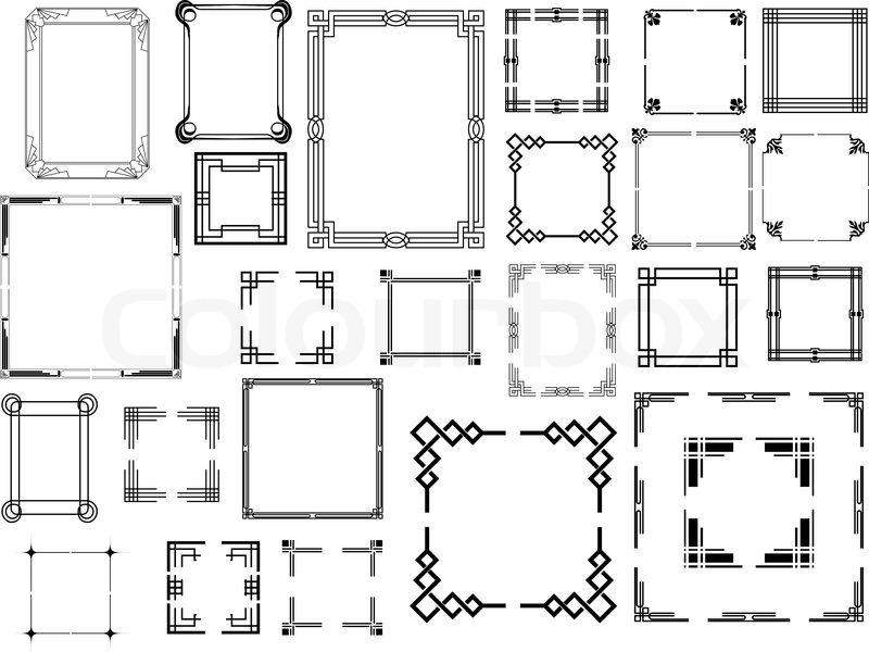 800x600 Set Of Different Type Of Art Deco Frames Stock Vector Colourbox