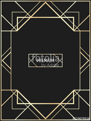 375x500 Vector Geometric Frame In Art Deco Style. Rectangle Vector