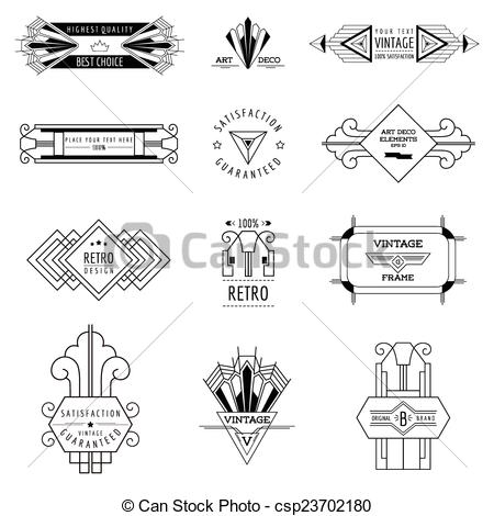 450x470 Line Clipart Art Deco
