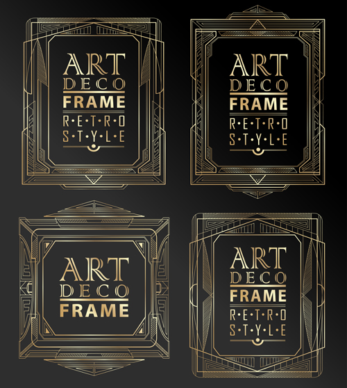 500x558 Retro Styles Art Deco Frames Vector Material 04 Free Download