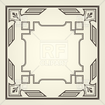 400x400 Art Deco Square Frame With Straight Lines Vector Image Vector
