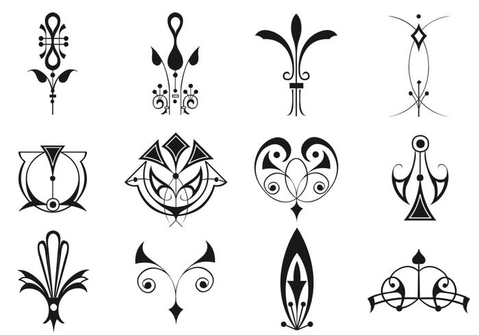 700x490 Art Deco Ornament Vector Pack Two