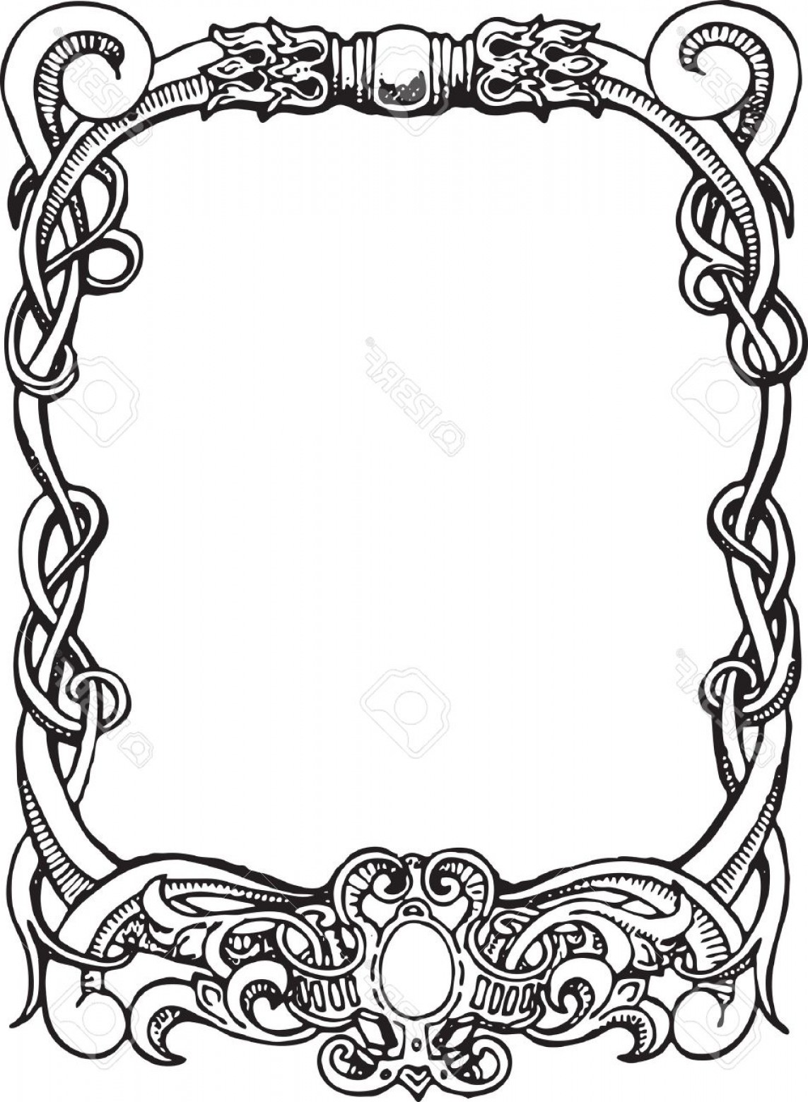 1143x1560 Photobeautiful Decorative Floral Frame Art Nouveau Design Element