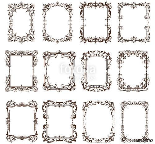 500x464 Art Deco Design Elements Of Vintage Ornaments And Borders Corners