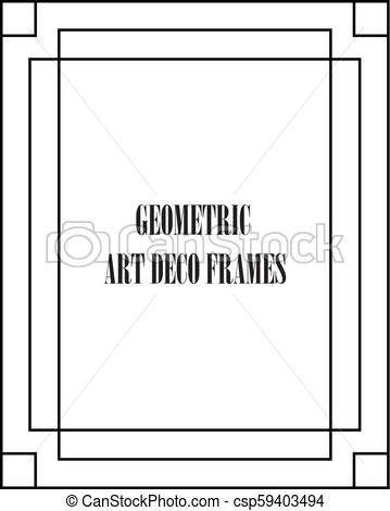 359x470 Geometric Vector Art Deco Frames. Vintage Retro Style Invitation