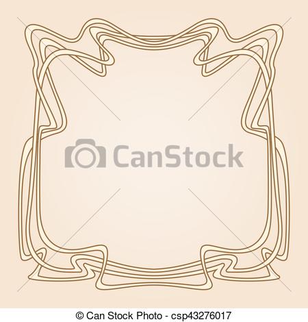 450x470 Vector Art Deco Frame. Vector Invitation Card With Art Deco