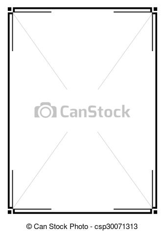 337x470 Art Deco Black Ornamental Decorative Frame. Vector Art Deco