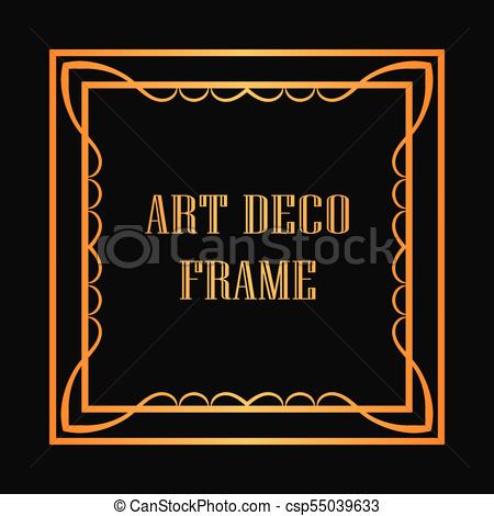 450x470 Art Deco Frame. Vintage Retro Golden Frame In Art Deco... Vectors