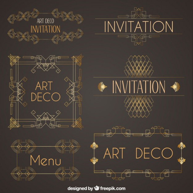 626x626 Collection Of Art Deco Ornaments Vector Free Download