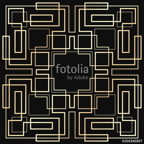 500x500 Vector Geometric Ornament In Art Deco Style. Square Abstract