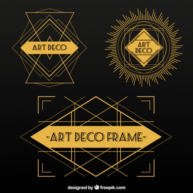 626x626 Abstract Shapes In Art Deco Style Free Vectors Ui Download