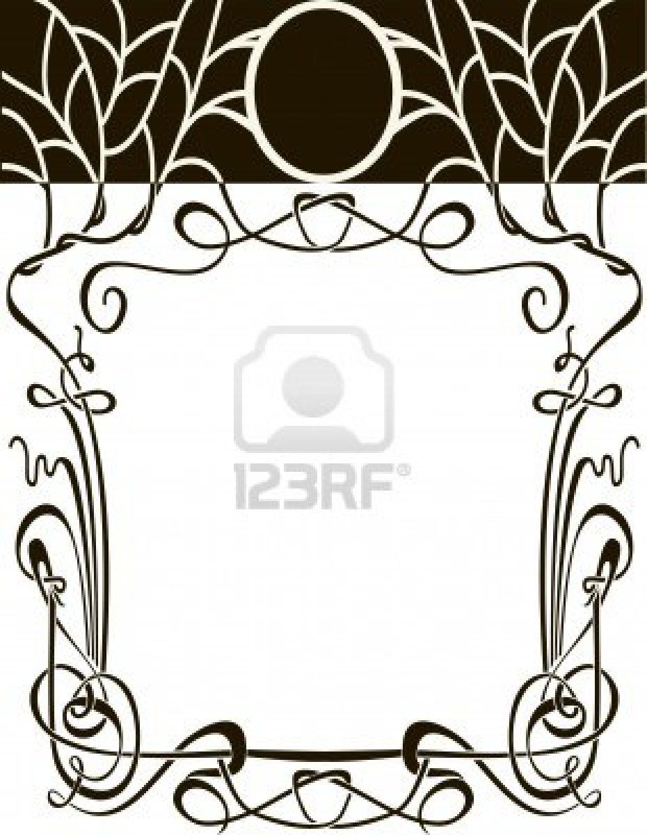 930x1200 Art Nouveau Frame Vector Wedding Background Design Elements