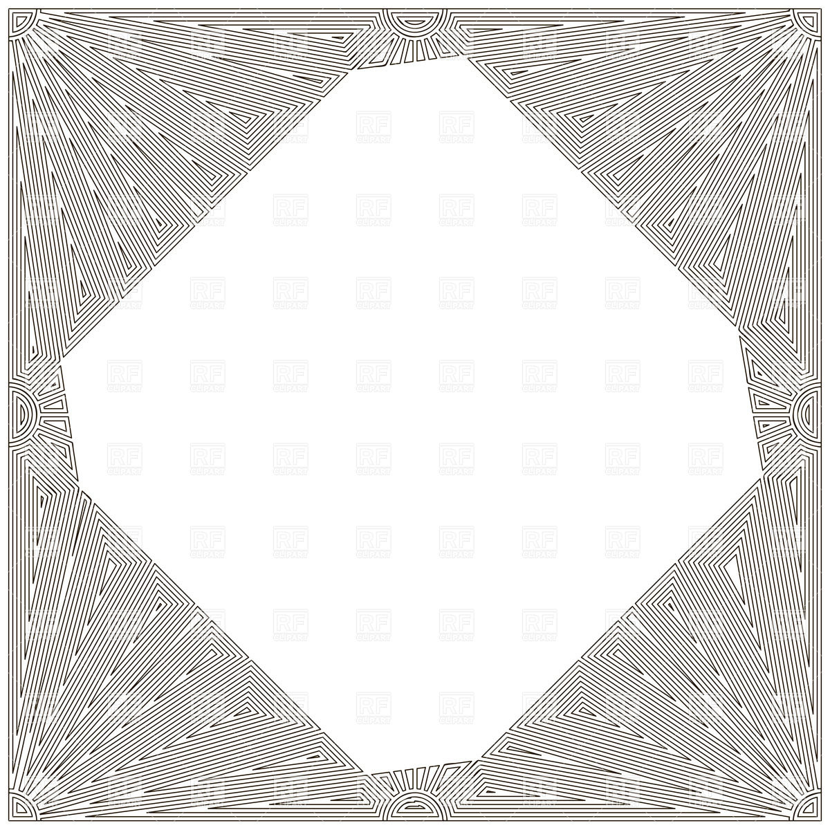 1200x1200 Decorative Art Nouveau Frame Against White Background Vector Image