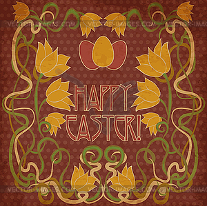 300x299 Happy Easter Invitation Card, Background In Art Nouveau
