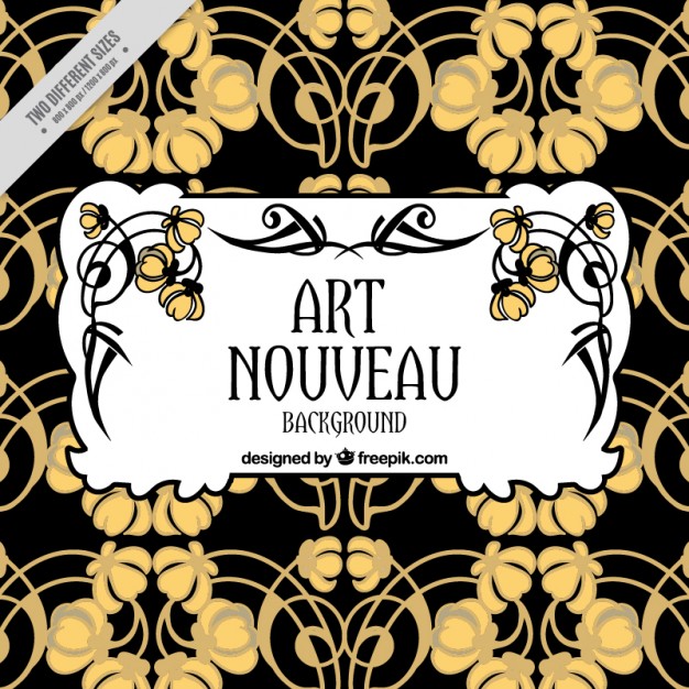 626x626 Abstract Floral Background In Art Nouveau Style Vector Free Download