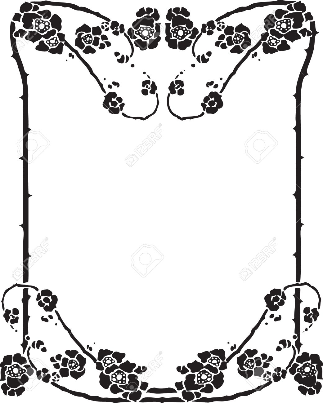 1041x1300 Decorative Border Clipart Art Nouveau 2
