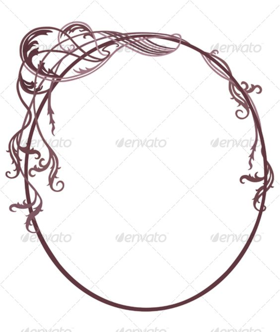 564x669 Art Nouveau Circular Frame Clipart Vector Roses