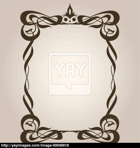 486x512 Classical Art Nouveau Frame Vector
