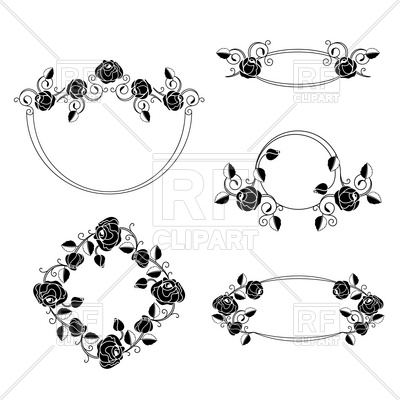400x400 Ornate Floral Art Nouveau Frames With Roses Vector Image Vector
