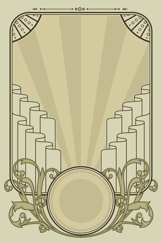 327x490 Pastel Colors Art Nouveau Frame Vector