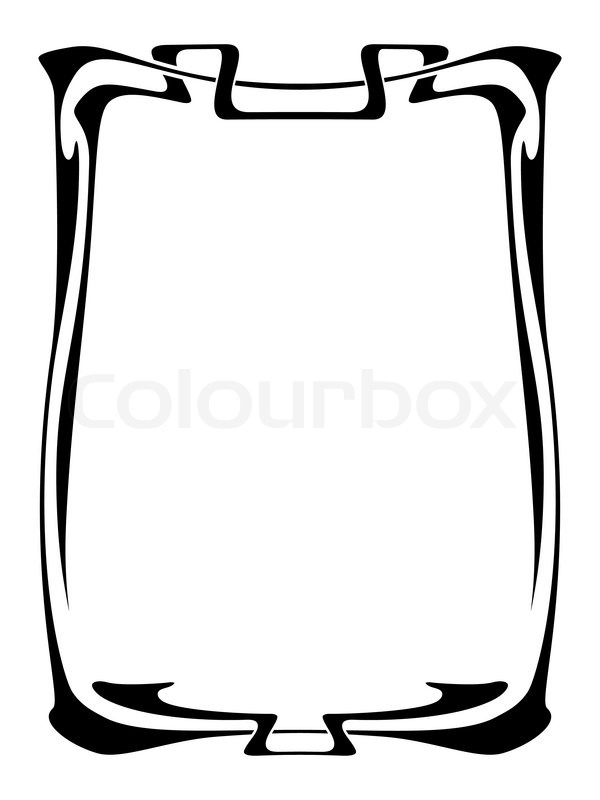 600x800 Vector Art Nouveau Black Modern Ornamental Decorative Frame