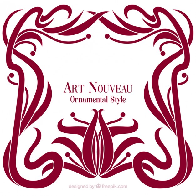 626x626 Elegant Floral Art Nouveau Frame Vector Free Download