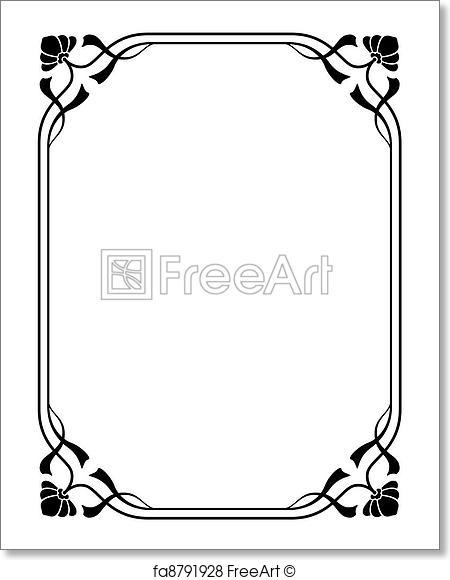 450x580 Free Art Print Of Art Nouveau Ornamental Decorative Frame. Vector