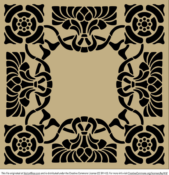 580x600 Art Nouveau Stencil Pattern Free Vector In Encapsulated Postscript