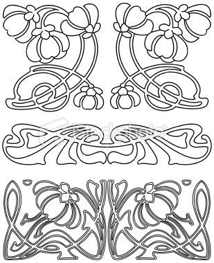 309x380 Bildresultat Stencil Art Nouveau Line Art