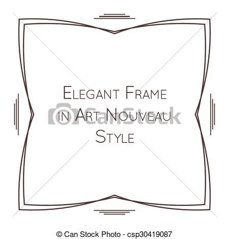 450x470 Elegant Vector Frame In Art Nouveau.