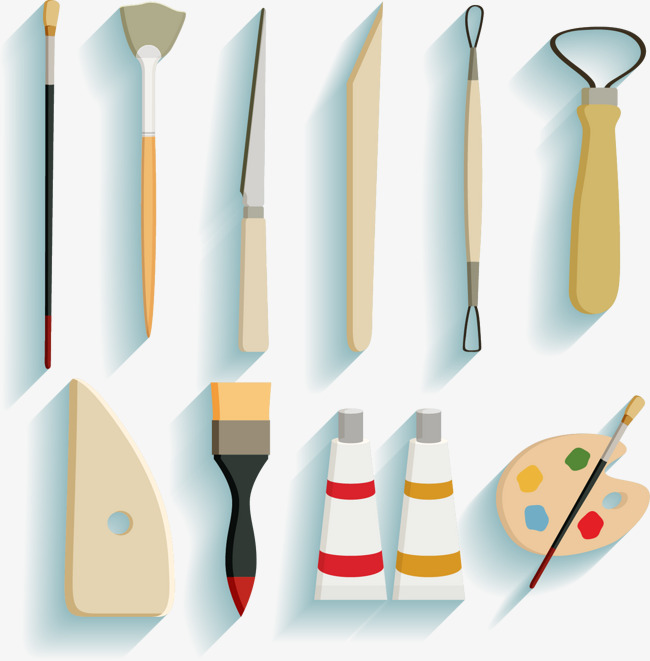 650x661 Art Tools, Tools Vector, Art Supplies, Painting Tools Png And