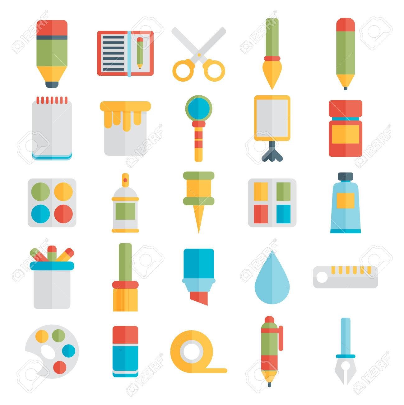 1299x1300 53834737 Art Supplies Vector Illustration Free 8