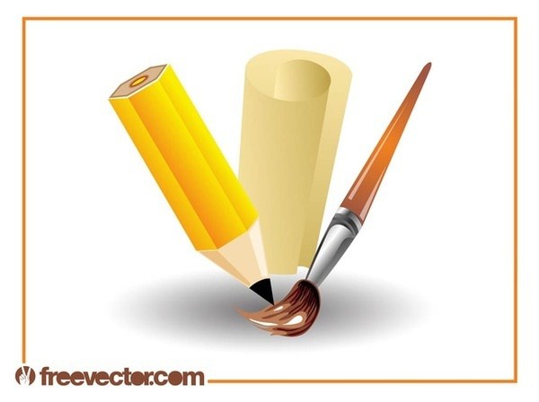 600x448 Art Supplies Design Free Vector 123freevectors
