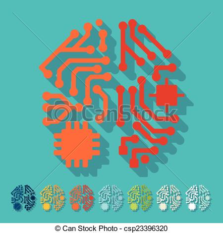 450x470 Flat Design Artificial Intelligence.