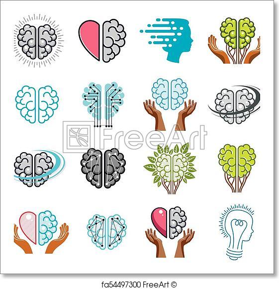 561x581 Free Art Print Of Brain And Intelligence Vector Icons Or Logos