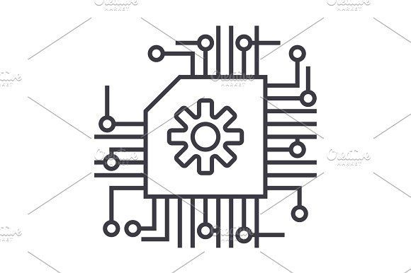 580x386 Scheme,ai,artificial Intelligence Vector Line Icon, Sign
