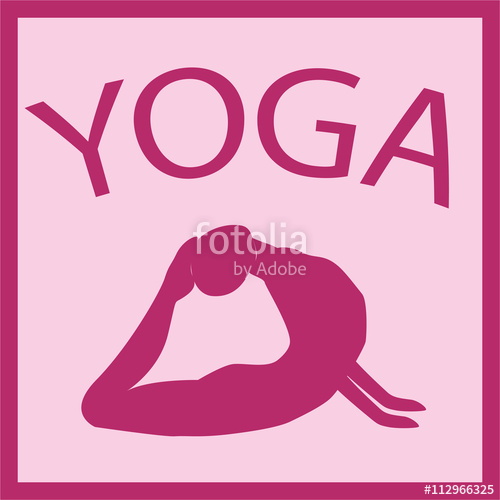 500x500 Girl In Yoga Position. Isolated Female Silhouette. Vector Woman