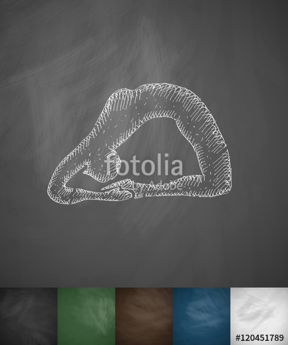 417x500 Asana Icon. Hand Drawn Vector Illustration Stock Image And