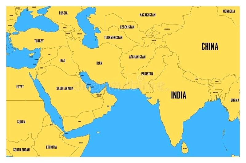 800x533 Download Political Map Of South And Middle East Simple Flat Vector